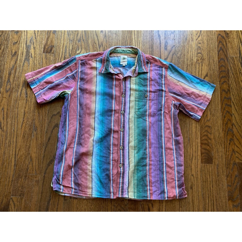 VTG Territory Ahead Shirt Mens XL Colorful Southwestern Woven Short Sleeve